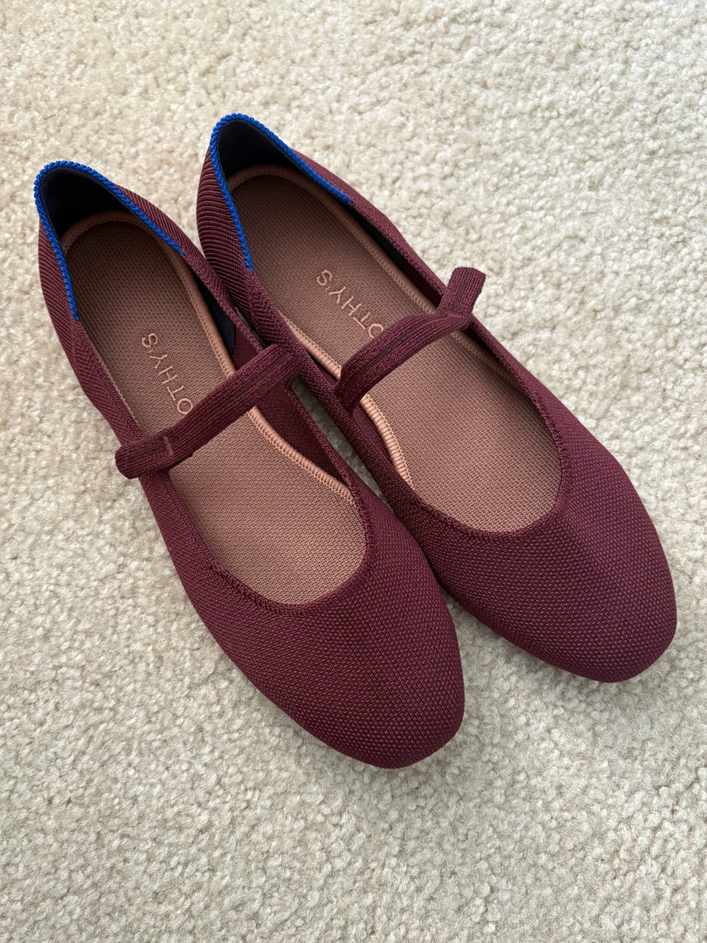 Rothy’s The Square Mary Jane Size 10 Syrah Burgundy Wine Flats - Picture 3 of 4